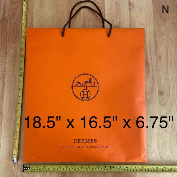 Hermes Paper Shopping Bag - orange large (18.5" x 16.5" x 6.75") [N] - Picture 1 of 6